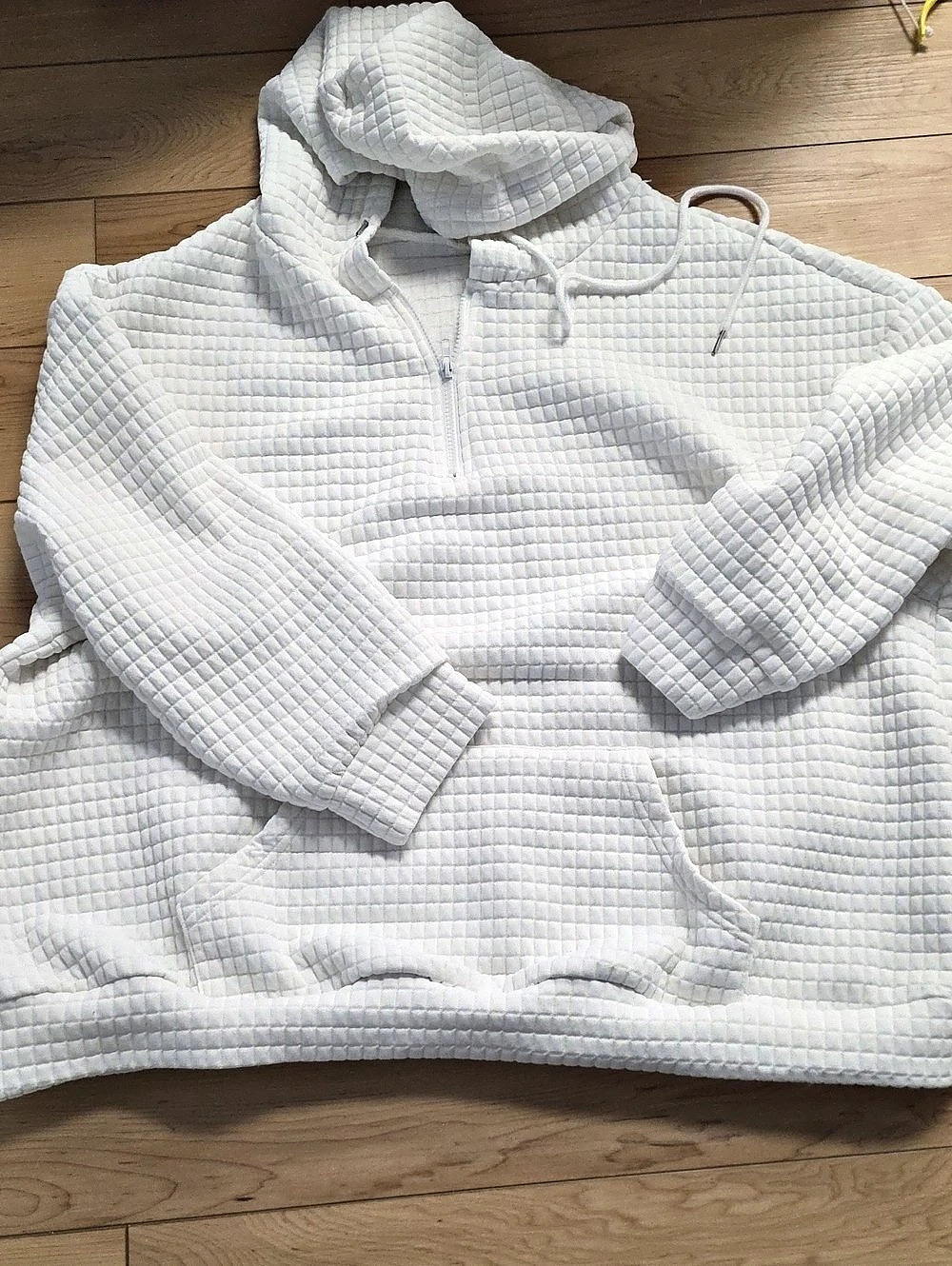 Quilted Hoodie in White
